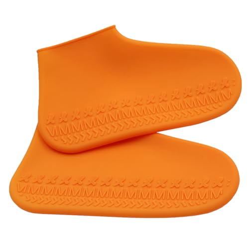 ROMISBABA Anti rutsch Silikon Überschuhe und Verschleißfest Unisex Regen Schneeschutz Dickes Schuhschutz Outdoor Aktivitäten Wie Wandern Angeln Klettern Orange von ROMISBABA