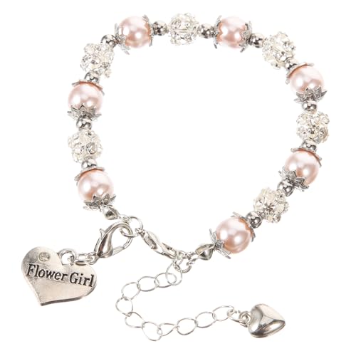 ROMISBABA Blumenmädchen Armband Mit Perlen Anhänger Bettelarmband Für Mädchen Hochzeit Geburtstag Schmuck Für Kleine Mädchen Handgelenk von ROMISBABA