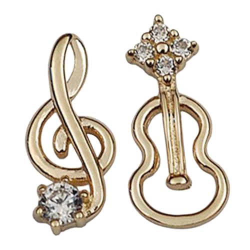 ROMISBABA Asymmetrische Musiknoten Ohrringe mit Gitarren design für Frauen Modische Tropfen ohrringe aus Langlebiger für Musikliebhaber und Musikerinnen von ROMISBABA