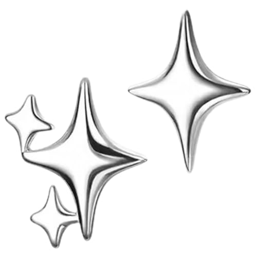 ROMISBABA Asymmetrische Stern Ohrringe Damen Ohrstecker Elegantes Design Leichtes Schmuckstück Vielseitig Kombinierbar für Frauen und Mädchen von ROMISBABA