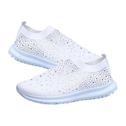 ROMISBABA Atmungsaktive Damen Sportschuhe mit Stabilem Absatz Langlebigem Textilmaterial Federleichte Bequeme Freizeitsneaker für Frühling und Reisen für Langes Gehen von ROMISBABA