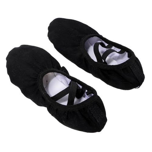 ROMISBABA Ballettschuhe für Mädchen und Damen Leicht Atmungsaktiv rutschfest Elastischer ohne Schnürsenkel für Yoga Tanz und Indoor Training Schwarz von ROMISBABA