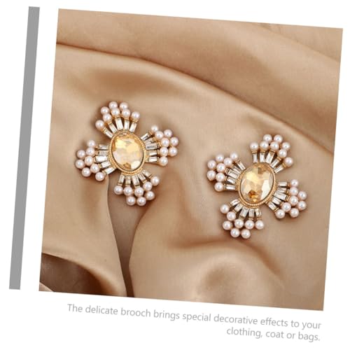 ROMISBABA Barock Perlenbrosche Kreuz Damen Anstecknadel Schmucknadel für Kleidung Cardigan Pullover Kleider Langlebig Glänzend Fein Poliert Modisches Accessoire für Outfits von ROMISBABA