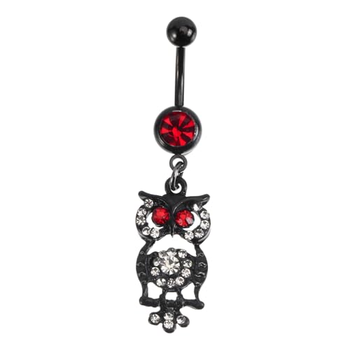 ROMISBABA Bauchnabelpiercing Owl Belly Button Ring Rot Zirkonia Allergisch Langlebig Komfortabel für Damen von ROMISBABA