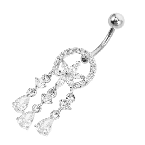 ROMISBABA Bauchnabelpiercing mit Anhänger Langlebiger Hautfreundlicher Bauchnabelring Glänzend und Verschleißfest Modischer Körperschmuck für Damen für Partys und Urlaub von ROMISBABA