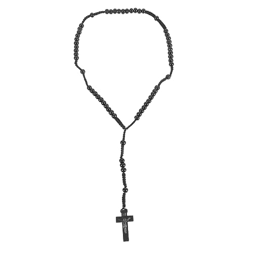 ROMISBABA Holzperlen Kreuz Halskette Handgewebte Choker Halskette Mit Natürlichem Holz Modisches Schmuckstück Für Frauen Für Jeden Anlass von ROMISBABA
