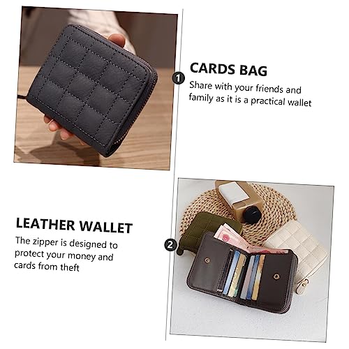 ROMISBABA Besticktes PU Mini Portemonnaie mit Reißverschluss Quadratische Geldbörse für Studenten Münzfach und Kartenetui Change Purse von ROMISBABA