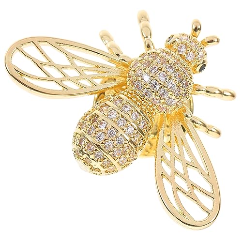 ROMISBABA Bienen Brosche Retro Anstecknadel mit Grünem Edelstein Vintage Insektenpin für Kleidung Taschen Mäntel Anzüge Modisches Accessoire für Frauen von ROMISBABA