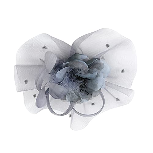 ROMISBABA Blumen Reifen Haarschmuck Für Die Braut Für Frauen Stirnbänder Haarspangen Haarspangen Haarklammern Für Frauen Haarklammern Blumen Haarspange Fascinator Reifen Grau von ROMISBABA