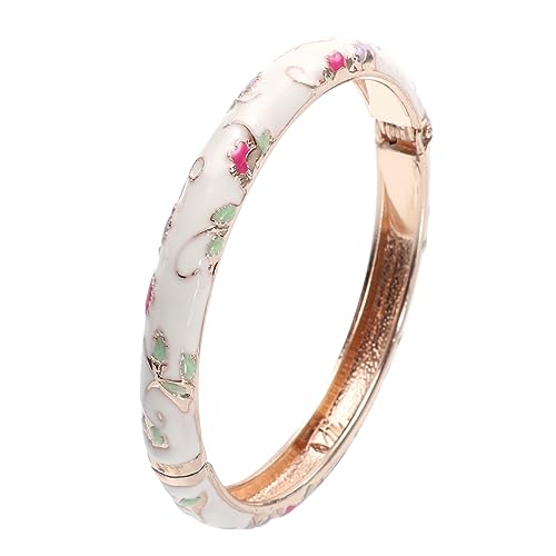 ROMISBABA Blumenarmband für Damen Ethnischer Stil Verstellbarer Offener Bangle Modischer Hand Schmuck für Besondere Anlässe und Alltag von ROMISBABA