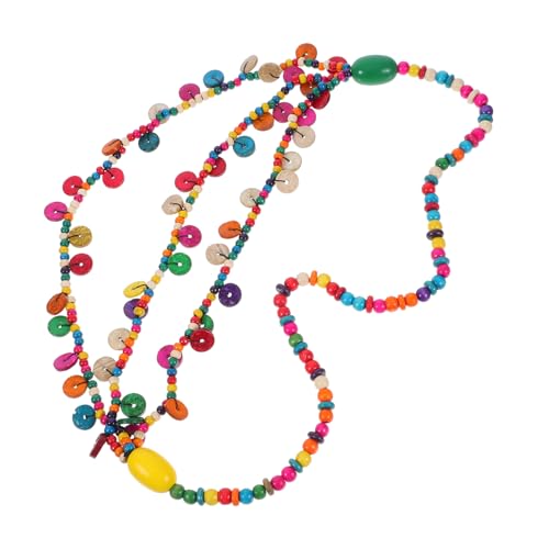 ROMISBABA Bohemia Stil Halskette Mit Bunten Holzperlen Und Kokosnussschale Mehrlagig Elegantes Design Für Frauen Modischer Schmuck Für Jede Gelegenheit von ROMISBABA