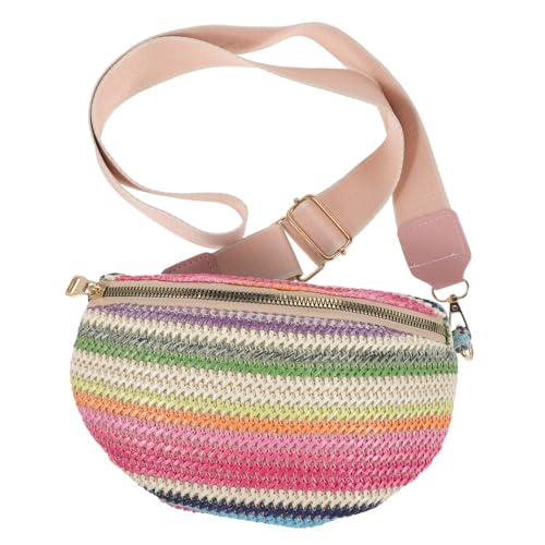 ROMISBABA Bohemian Bauchtasche für Damen Stylische Gürteltasche mit Verstellbarem Schultergurt Praktische Brusttasche für Reisen Sport Freizeit Strapazierfähigem Material Rosa von ROMISBABA