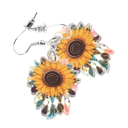 ROMISBABA Böhmische Sonnenblumen-ohrringe Hängende Ohrringe Für Damen Floraler Schmuck Aus Acryl Trendige Ohrringe Für Frühlings Und Sommermode von ROMISBABA