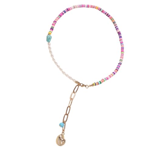ROMISBABA Boho Damen Perlenkette mit Anhänger Bunte Rainbow Beads Halskette Kreative Valentinstag Schmuck für Frauen Stilvolle Geschenkidee zu Hochzeit Geburtstag Muttertag von ROMISBABA