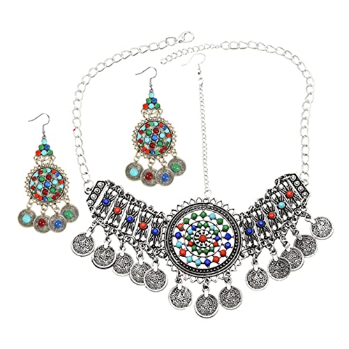 ROMISBABA Boho Ethnisches Schmuckset Damen Kopfkette Ohrhänger Verstellbar Vintage Stil Für Hochzeit Party Festliche Anlässe von ROMISBABA