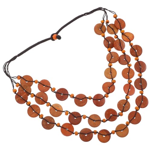 ROMISBABA Boho Mehrschichtige Halskette Damen Verstellbar Natürliche Kokosnuss Perlenkette Retro Ethno Schmuck Modisches Accessoire für Valentinstag und Alltag von ROMISBABA