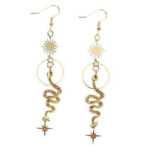 ROMISBABA Boho Ohrringe Damen Goldene Schlangen Ohrstecker Modischer Gothic Kreis Ear Accessory Komfortabel Leicht zu Tragen Langlebig und Stilvoll von ROMISBABA