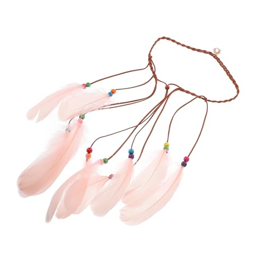 ROMISBABA Boho Pfauenfeder Stirnband Damen Haarreif Ethno Kopfschmuck Vielseitig Tragbar Festival Party Haarschmuck für Frauen und Mädchen von ROMISBABA