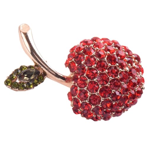 ROMISBABA Brosche Vintage-revers Email Pin Schalnadel Strassbesatz Dekorative Stift Rucksäcke Stift Pin-ästhetik Strassnadel Anstecknadel Für Rucksäcke Kristallstift Rot Legierung von ROMISBABA