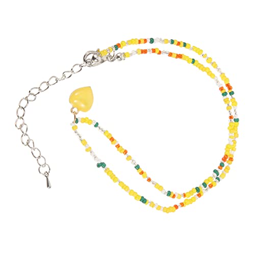 ROMISBABA Bunte Perlen Halskette für Mädchen mit Herz Anhänger Leichte Kette für Sommer für Partys Hochzeiten und für Frauen Zufällige Farbe Zufällige Farbe von ROMISBABA