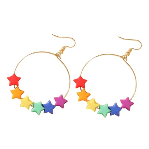 ROMISBABA Bunte Stern Ohrringe Damen Ohrhänger Leicht und Komfortabel Modisch für Alltag Dating Party Fünfzackige Ear Dangler Ohrschmuck von ROMISBABA