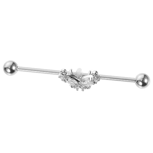 ROMISBABA Butterfly Industrial Piercing Ohrringe für Frauen Leichtes Barbell Design mit Zirkonia Langlebig und für Verschiedene Outfits von ROMISBABA