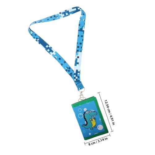 ROMISBABA Canvas Geldbörse mit Süßem Krokodil Motiv Abnehmbarer Lanyard und Gürtelhaken Dreifach mit Sicherem Reißverschluss Vielseitig Tragbar für Jungen und Mädchen von ROMISBABA