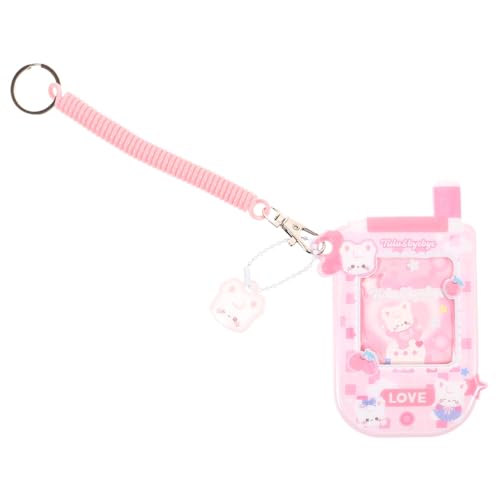 ROMISBABA Cartoon Kartenhalter aus Kunststoff Niedlicher Telefonkartenhalter mit Aufhängung PVC Kartenhülle für Buskarten und Ausweise Süßes Kartenetui für Schüler und Büro Cyber Design von ROMISBABA