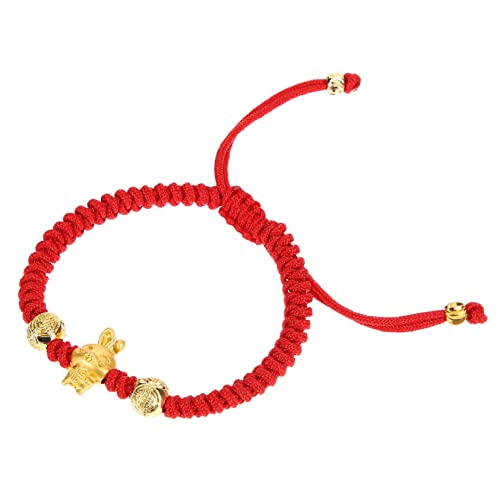 ROMISBABA Jahr Hasen Armband Rotes Geflochtenes Schnurarmband Mit Hasen Charm Anpassbares Armband Für Herren Und Damen Chinesisches Tierkreiszeichen Schmuck Symbol Für Glück Und von ROMISBABA