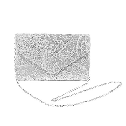 ROMISBABA Clutch Satin mit Spitzenmuster Stilvolle Abendtasche für Frauen für Partys Besondere Anlässe Aufbewahrung von Lippenstift Schlüsseln ROMISBABA Clutch Satin mit Spitzenmuster Stilvolle Abendtasche für Frauen für Partys Besondere Anlässe Aufbewahrung von Lippenstift Schlüsseln von ROMISBABA