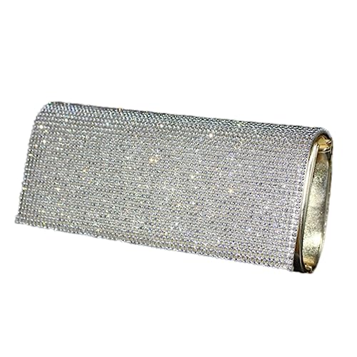 ROMISBABA Damen Abendtasche PU mit Strasssteinen Eleganter Clutch für Hochzeiten Partys Cocktailabende Goldene Handtasche mit Großer Kapazität für Essentials ROMISBABA Damen Abendtasche PU mit Strasssteinen Eleganter Clutch für Hochzeiten Partys Cocktailabende Goldene Handtasche mit Großer Kapazität für Essentials von ROMISBABA