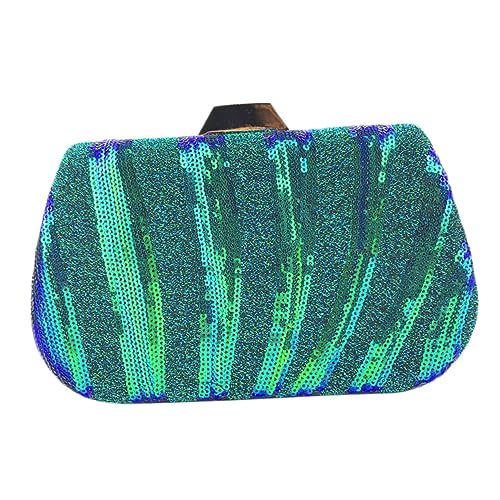 ROMISBABA Damen Abendtasche mit Grünen Pailletten Langlebige Synthetische Clutch Modische Handtasche für Hochzeit Party Bankett Mittelgroß Praktisch und Stilvoll von ROMISBABA