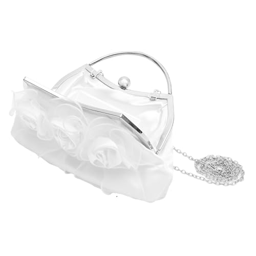 ROMISBABA Damen Abendtasche mit Handgefertigten Rosenmotiven Abnehmbare Kette für Hand Umhängetasche Kleine Clutch Purse für Hochzeit Bankett Cocktailparty und Festliche Anlässe von ROMISBABA