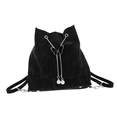 ROMISBABA Damen Bucket Handtasche PU Robuste Crossbody Tasche Vielseitiger Rucksack Ersatz Schultertasche für Alltag und Reisen in Schwarz von ROMISBABA