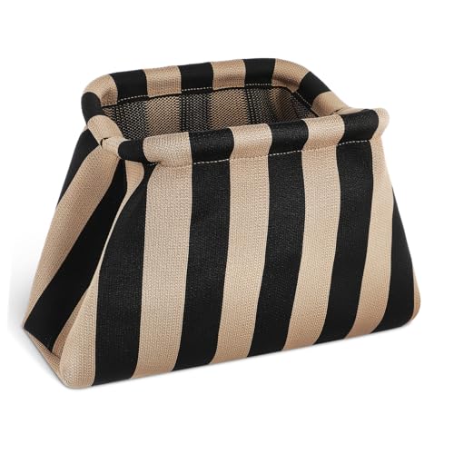 ROMISBABA Damen Clutch Handtasche aus Polyester Kompakte Kleine Handbag mit Feiner Naht Modisches Gestreiftes Design Geeignet für Hochzeit Party Abendveranstaltung Stilvolle Umhängetasche von ROMISBABA