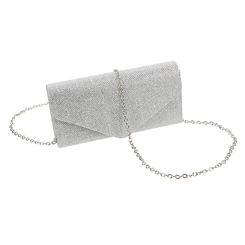 ROMISBABA Damen Clutch Silberne Abendhandtasche für Hochzeiten Partys Geldbörse mit Kette für Brautpartys Besondere Anlässe Handlich ROMISBABA Damen Clutch Silberne Abendhandtasche für Hochzeiten Partys Geldbörse mit Kette für Brautpartys Besondere Anlässe Handlich von ROMISBABA