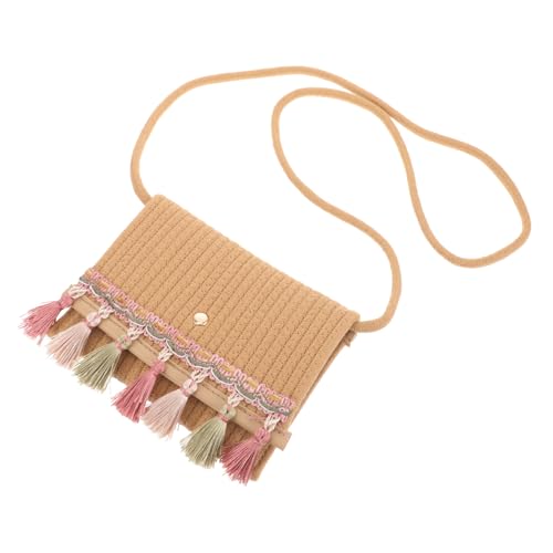 ROMISBABA Damen Crossbody Bag mit Fransen Handgewebte Schultertasche Leichte Umhängetasche für Alltag und Reisen Tragbare Quasten tasche mit Ausreichendem Stauraum für Handy und Karten von ROMISBABA