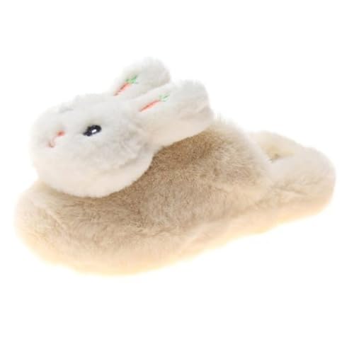 ROMISBABA Damen Hausschuhe Baumwolle Cartoon Design Warm Flauschig Futter Rutschfest Komfortable Wohnzimmer Slipper für Herbst Winter Zuhause von ROMISBABA