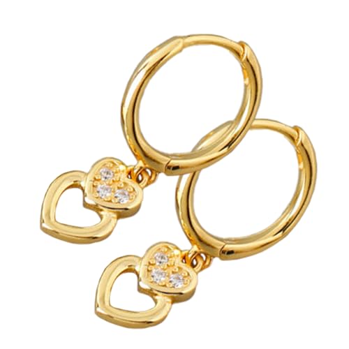 ROMISBABA Damen Herz Ohrringe mit Funkelnden Zirkonia Dangle Ohrhänger Modischer Schmuck für Festivals und Besondere Anlässe Komfortabel und Langlebig von ROMISBABA
