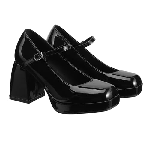 ROMISBABA Damen High Heels aus hochwertigem Material Klassische Pumps mit Breitem Absatz Komfortable Schwarze Damenschuhe für Arbeit Party Hochzeit und Alltag von ROMISBABA