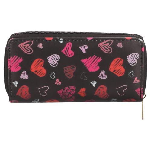 ROMISBABA Damen Langbörse mit Herzmuster Pu Große Kapazität Langlebig und Leicht zu Reinigen Reißverschluss Schlanker Kartenhalter für Frauen Vielseitig und Stilvoll als Geschenk von ROMISBABA