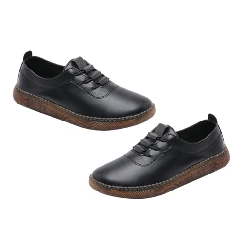 ROMISBABA Damen Lederschuhe Flach Freizeit Sneaker Leicht rutschfest Atmungsaktiv Modisch für Alltag und Sport Geeignet von ROMISBABA