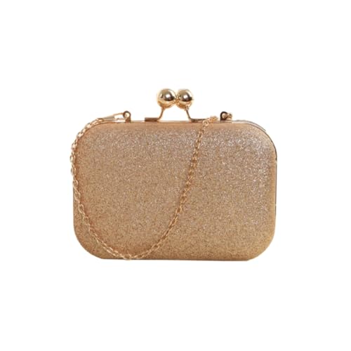 ROMISBABA Damen Mini Chain Handtasche Kleine Abendtasche mit Schulterriemen Party Clutch für Hochzeit Bankett Cocktail in Gold von ROMISBABA