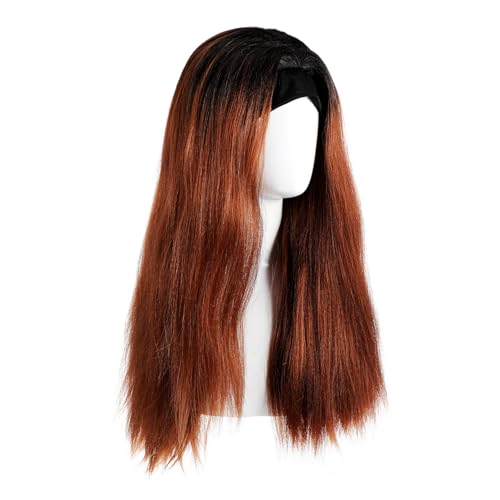 ROMISBABA Damen Perücke mit Verstellbarem Stirnband Glattes Synthetisches Haar Hitzebeständig Verknotungsfrei Komfortabel für Alltag Party Halloween Karneval und Cosplay Karamell von ROMISBABA