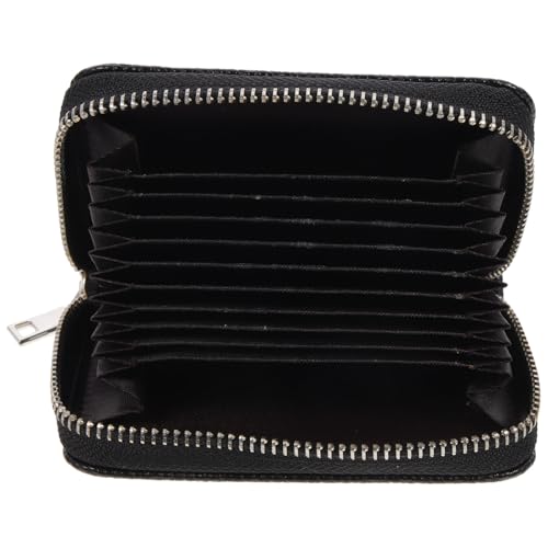 ROMISBABA Damen RFID Geldbörse Doppelreißverschluss PU Kartenetui Multifunktionale Clutch für Frauen Schwarz Sicherer Kreditkartenhalter für Alltag und Reisen von ROMISBABA