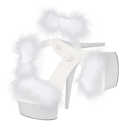 ROMISBABA Damen Sandalen Rutschfest Hohe Absatzschuhe mit Feinem Modisch Elegant Atmungsaktiv und für Sommer Party und Alltag Weiß ROMISBABA Damen Sandalen Rutschfest Hohe Absatzschuhe mit Feinem Modisch Elegant Atmungsaktiv und für Sommer Party und Alltag Weiß von ROMISBABA