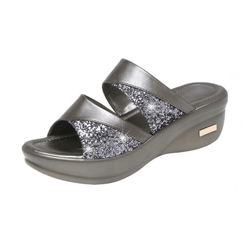 ROMISBABA Damen Sandalen Sommer Wedges Thick Sole Slipper Fischmaul Design Bequeme Outdoor Hausschuhe Casual Schuhe Us von ROMISBABA