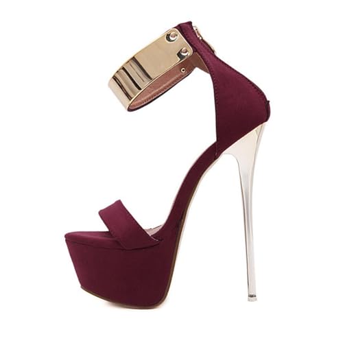 ROMISBABA Damen Sandalen mit Dünnem Absatz Schwarz Rutschfeste Sohle Modische Sommer Schuhe Wasserdichte Plateau Heels Stilvolle Chunky Heels für Frauen und Langlebig für Strand und Alltag von ROMISBABA