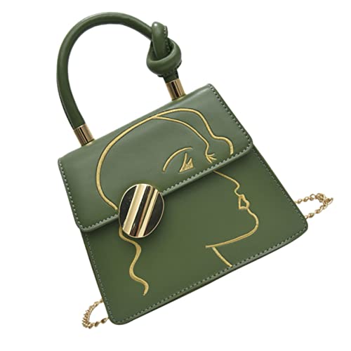 ROMISBABA Damen Schultertasche PU mit Ketten Design Vielseitig Tragbar als Crossbody oder Handtasche für Reisen Shopping und Partys Stylisch und Grün von ROMISBABA