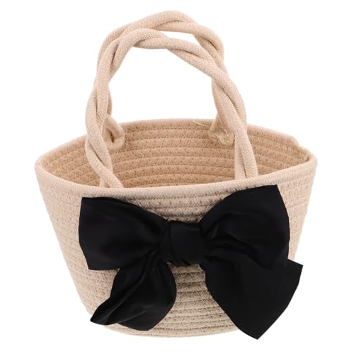 ROMISBABA Damen Schultertasche mit Schleifenverzierung Große Kapazität Farblich Abgestimmtes Gewebtes Design Modisch und Langlebig Tasche für Alltag und Freizeit von ROMISBABA